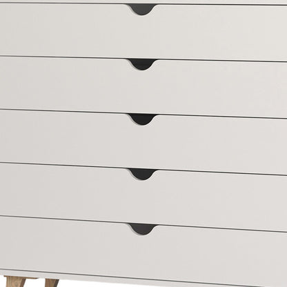 36" White Five Drawer Dresser