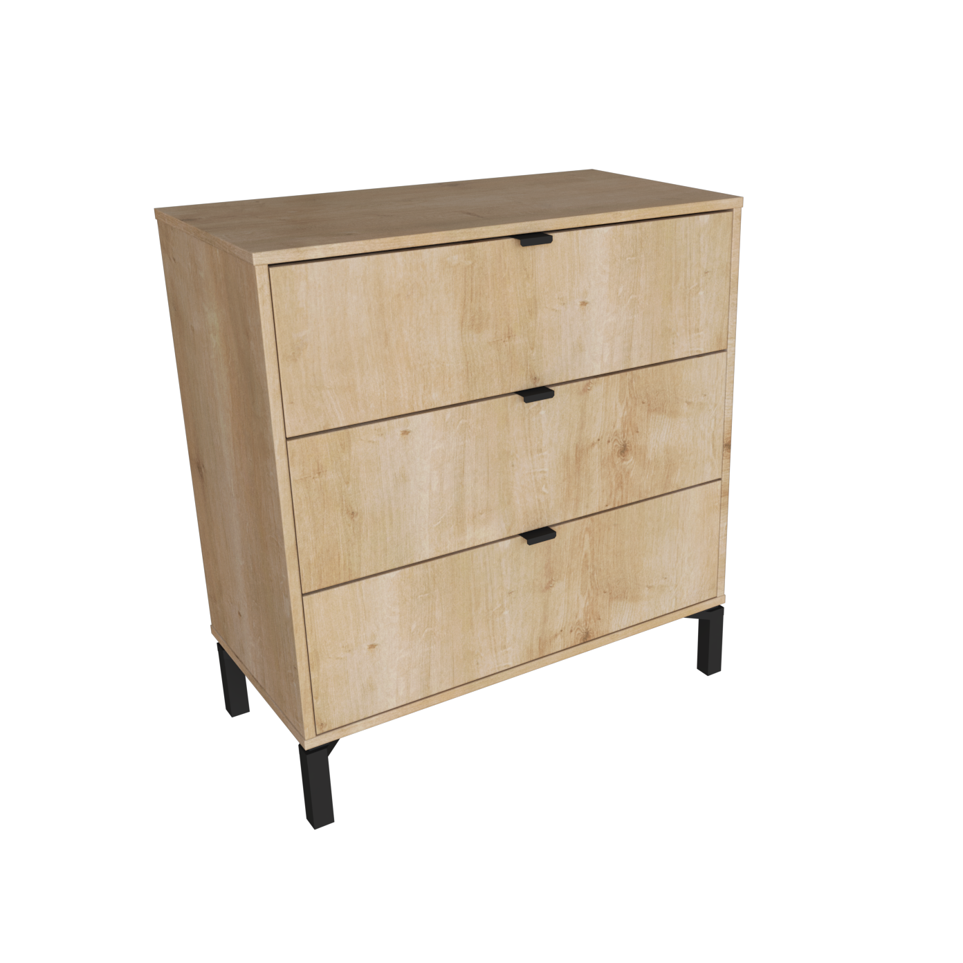 30" Natural Three Drawer Dresser