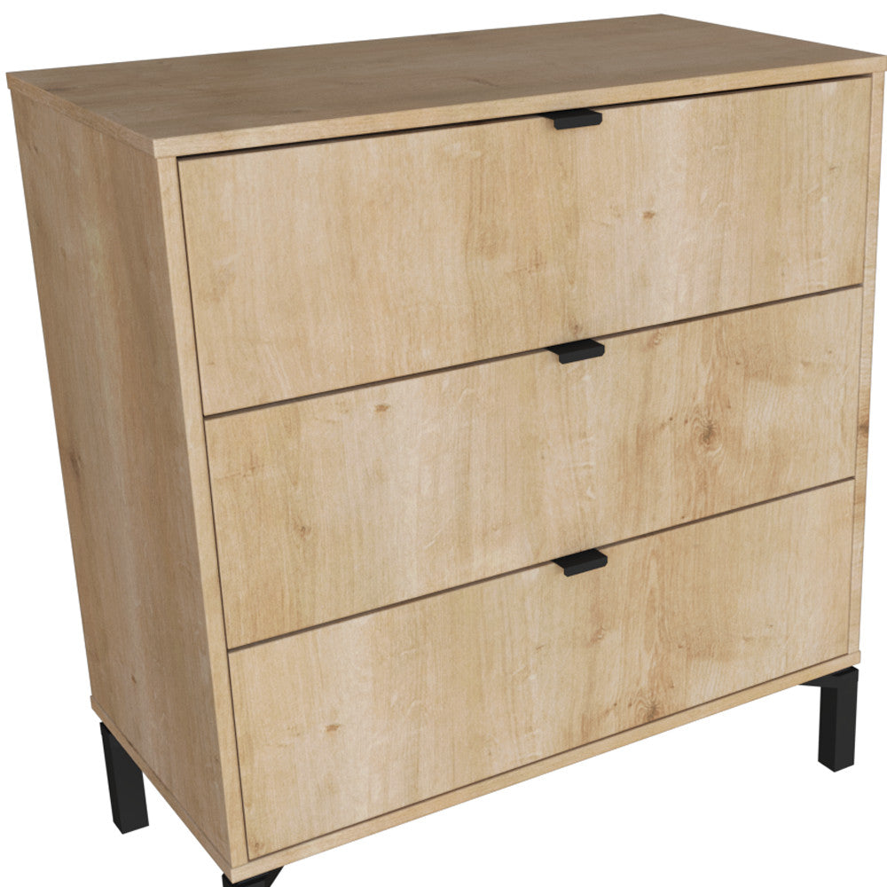 30" Natural Three Drawer Dresser