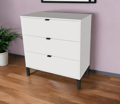 30" White Three Drawer Dresser