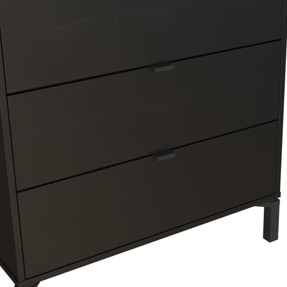 30" Black Three Drawer Dresser