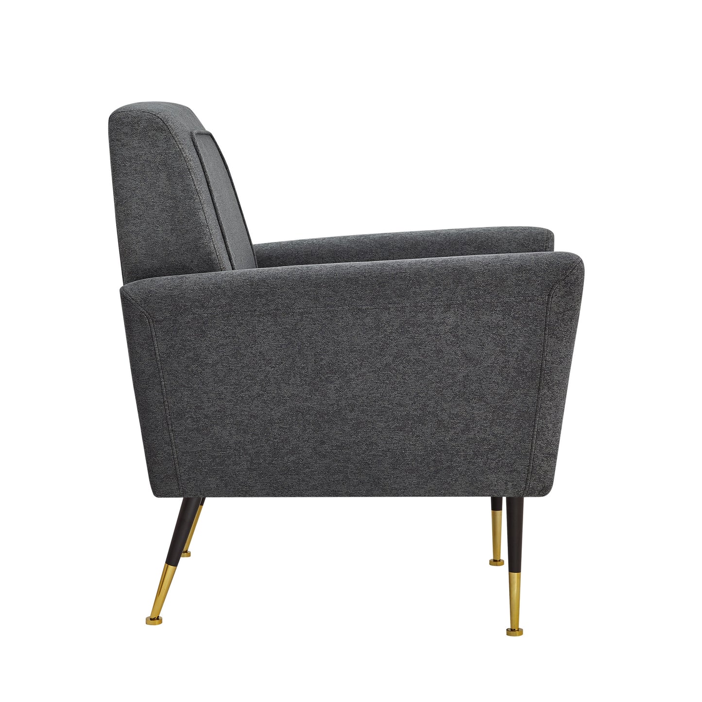 32" Gray And Gold Velvet Arm Chair