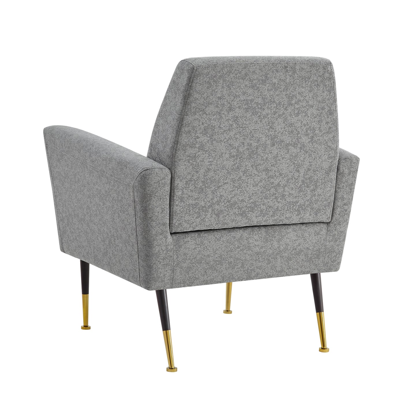 32" Gray And Gold Velvet Arm Chair