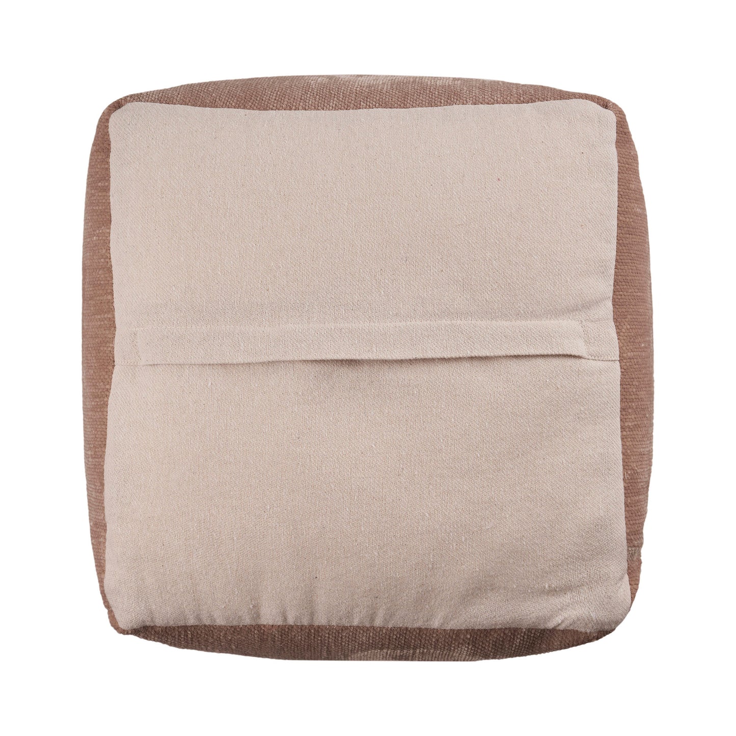 18" Beige Chenille Cube Pouf Ottoman