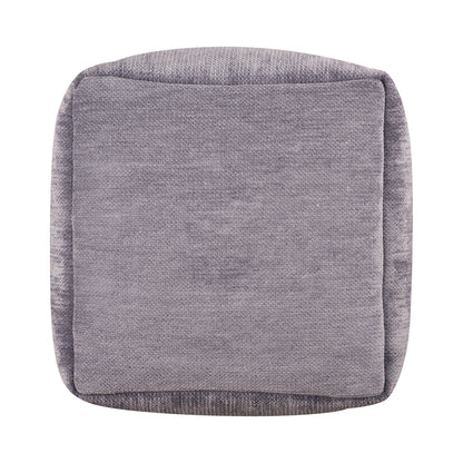 18" Beige Chenille Cube Pouf Ottoman