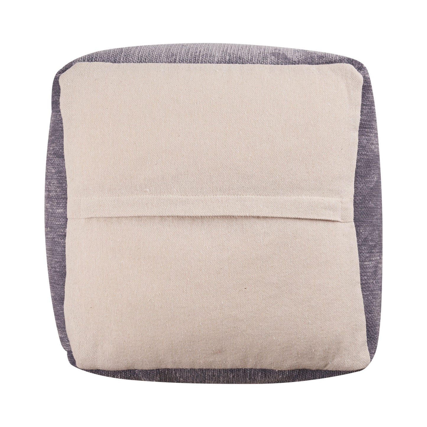 18" Beige Chenille Cube Pouf Ottoman