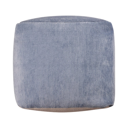 18" Beige Chenille Cube Pouf Ottoman