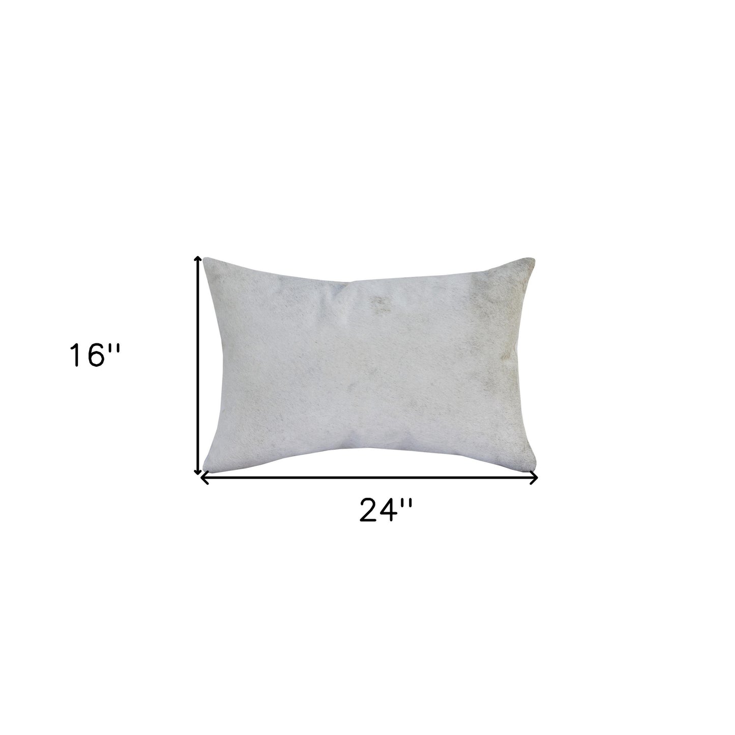 16" X 24" Ivory Faux Leather Zippered Pillow