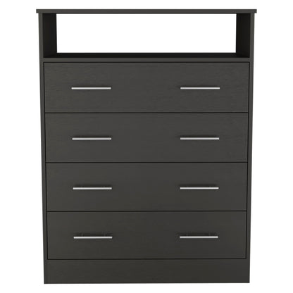 33" Black Four Drawer Dresser