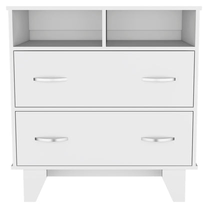 32" White Two Drawer Dresser