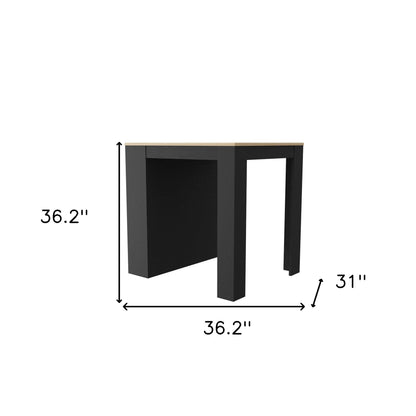 Black and Brown 36" Kitchen Island With Storage