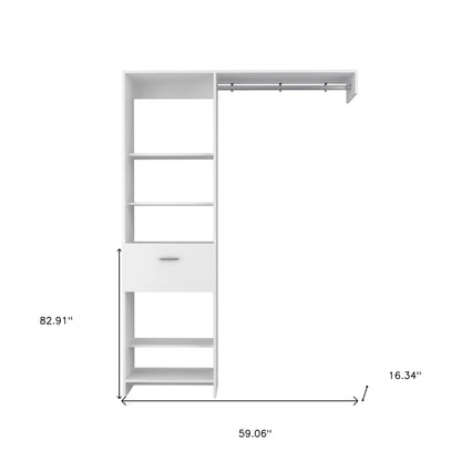 59" White Drawer Combo Dresser