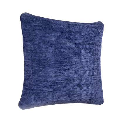 20" X 20" Blue Chenille Zippered Pillow