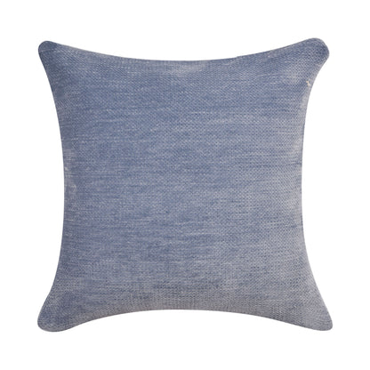 20" X 20" Blue Chenille Zippered Pillow