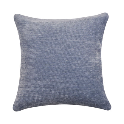 20" X 20" Blue Chenille Zippered Pillow