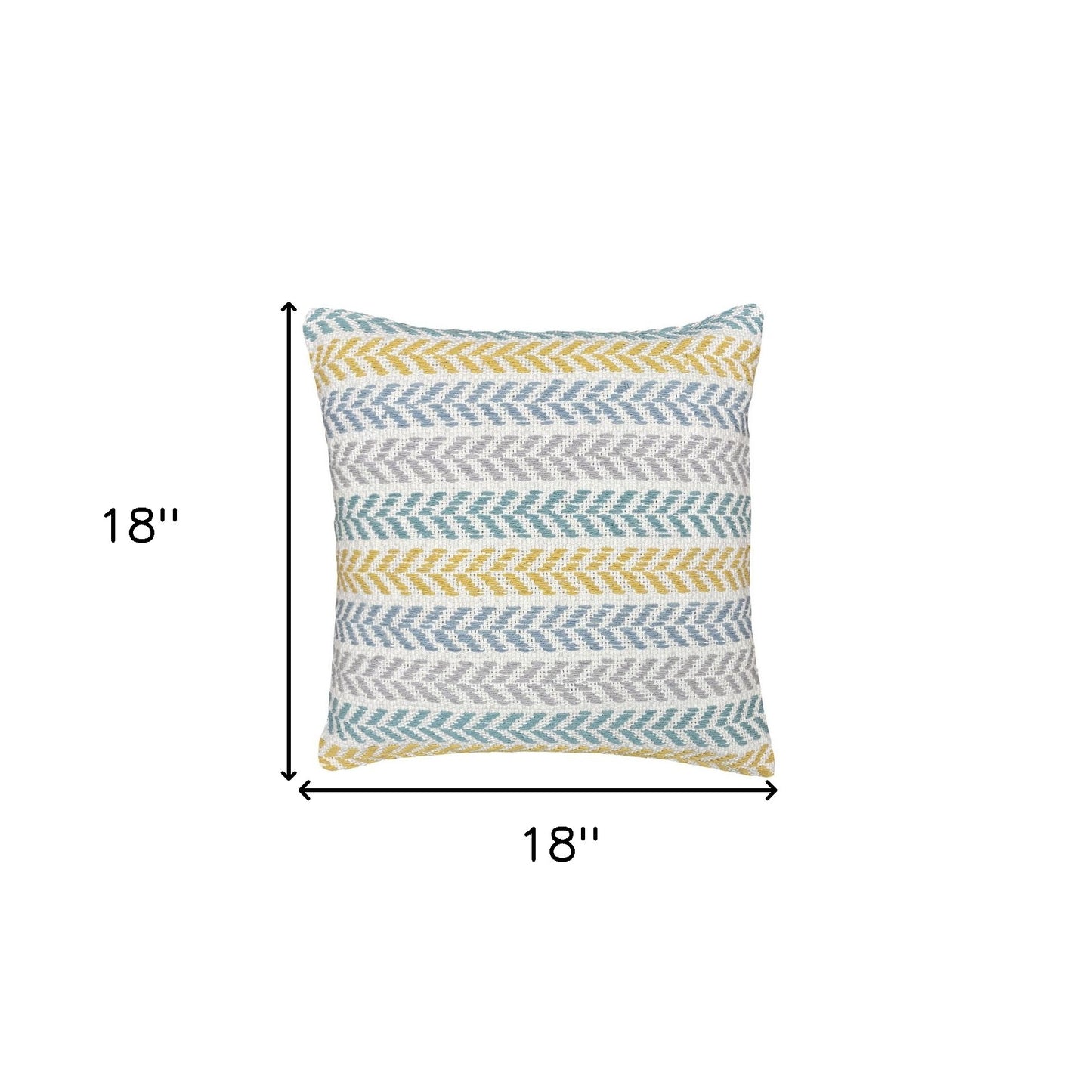 Set of Two 18" X 18" Orange Beach Chevron Cotton Zippered Pillow