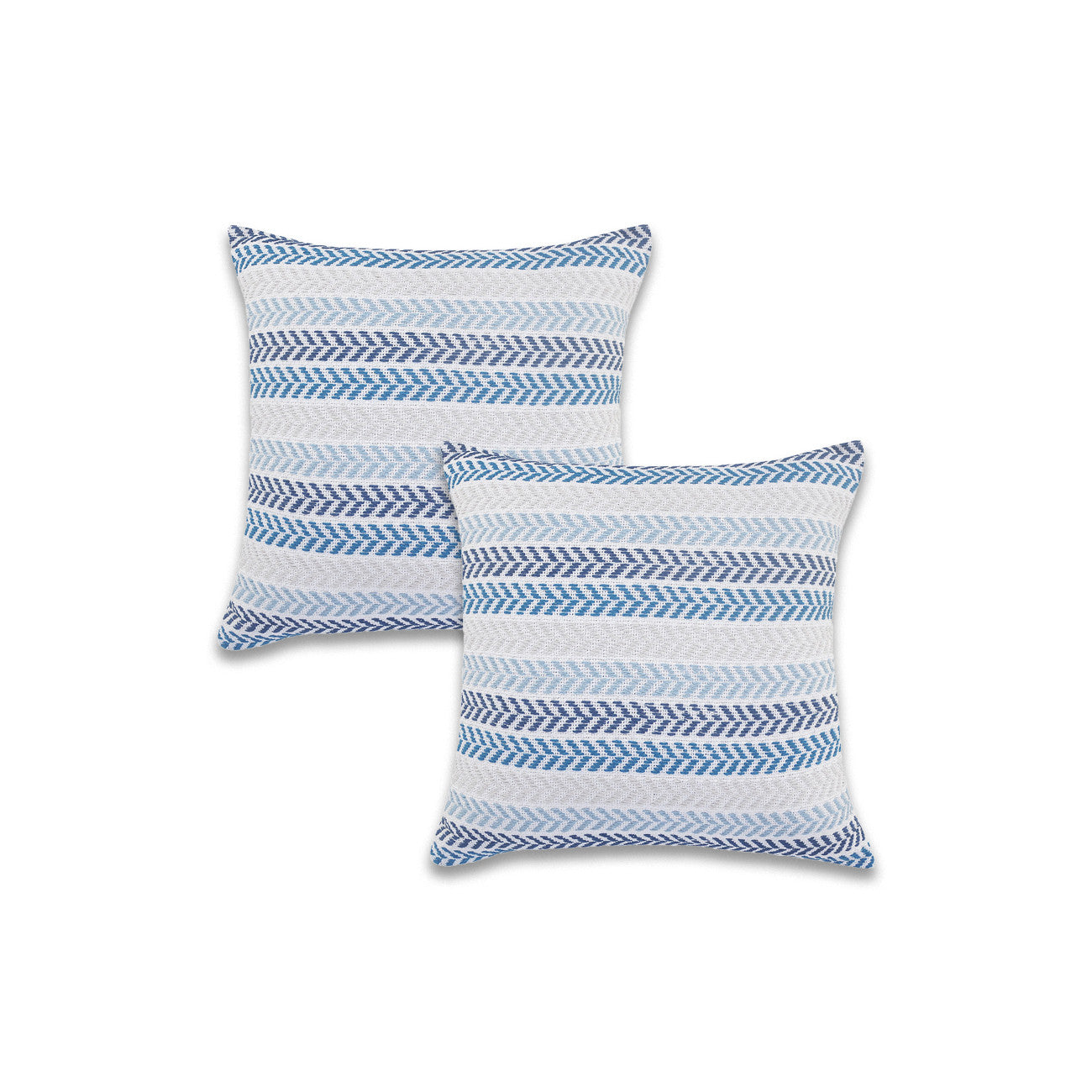 Set of Two 18" X 18" Orange Beach Chevron Cotton Zippered Pillow