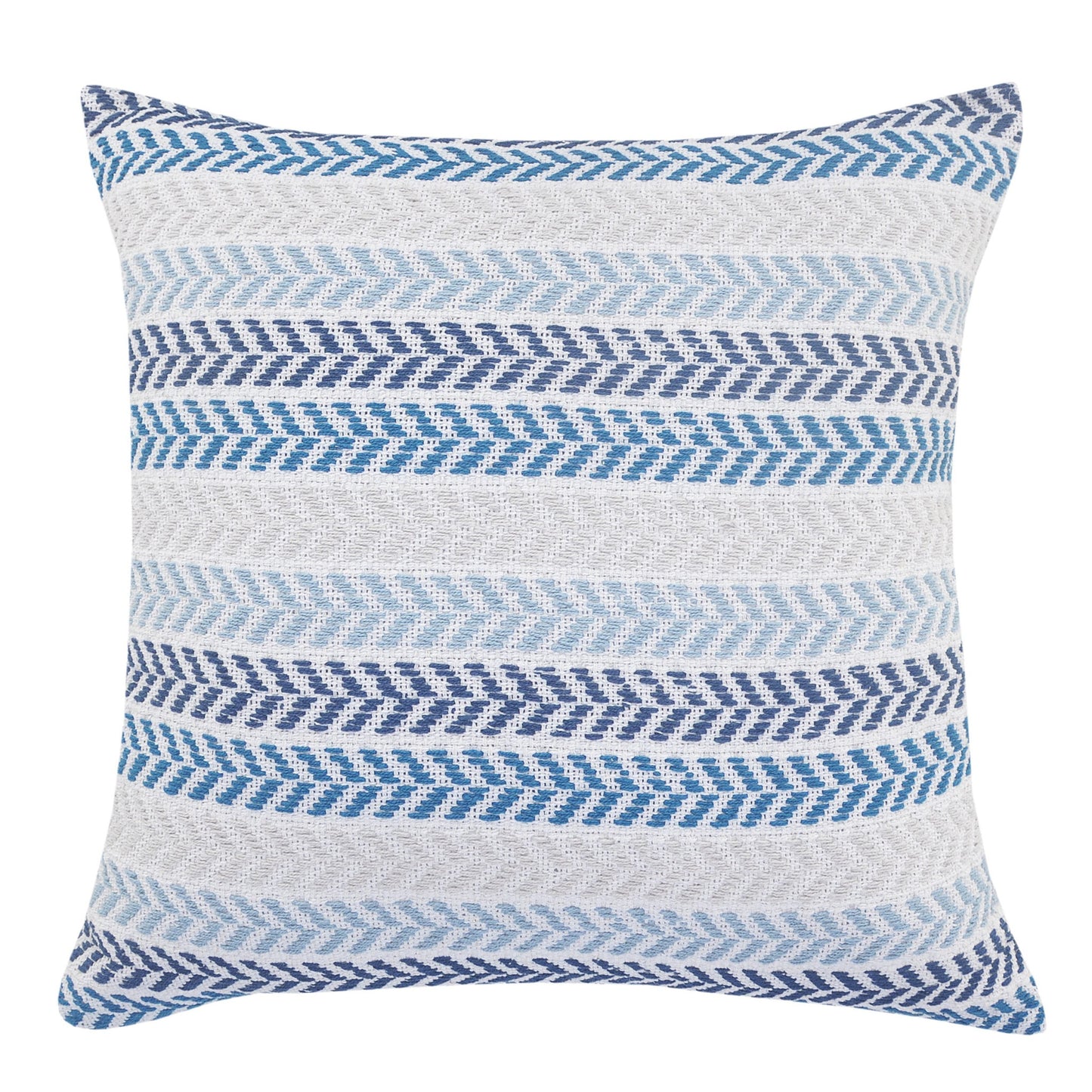 Set of Two 18" X 18" Orange Beach Chevron Cotton Zippered Pillow