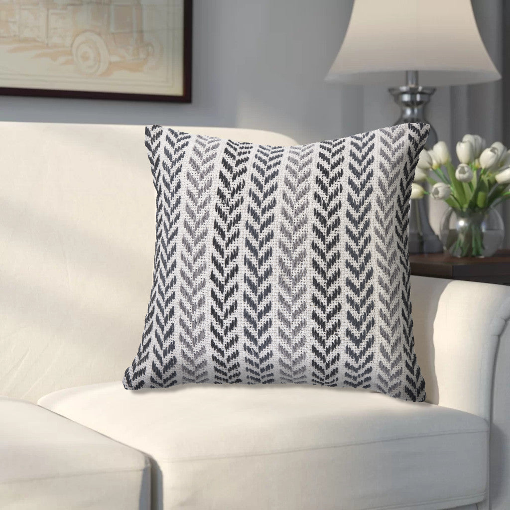 Set of Four 18" X 18" Orange Beach Chevron Cotton Zippered Pillow