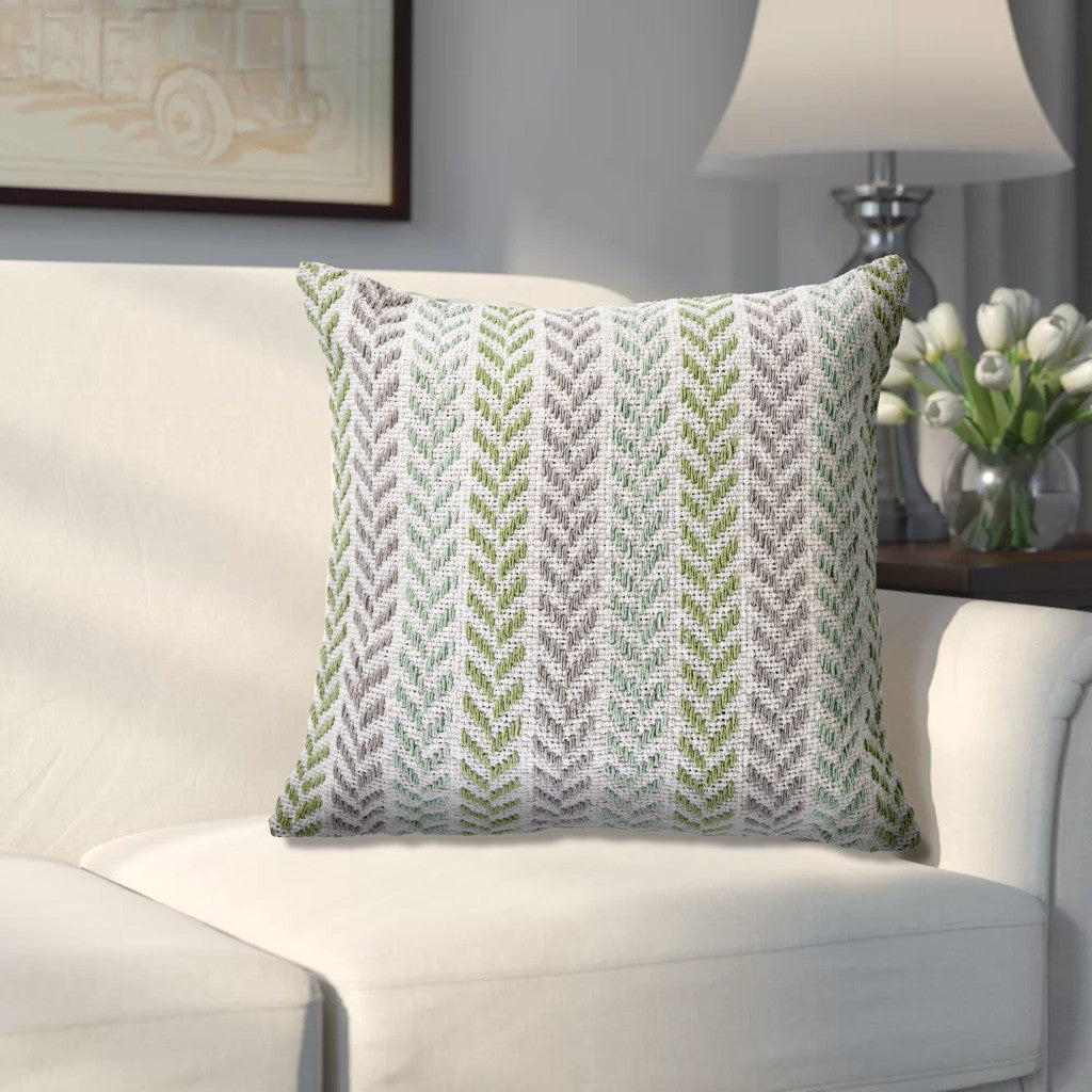 Set of Four 18" X 18" Orange Beach Chevron Cotton Zippered Pillow