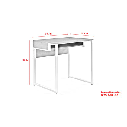 32" Natural and Black Writing Desk