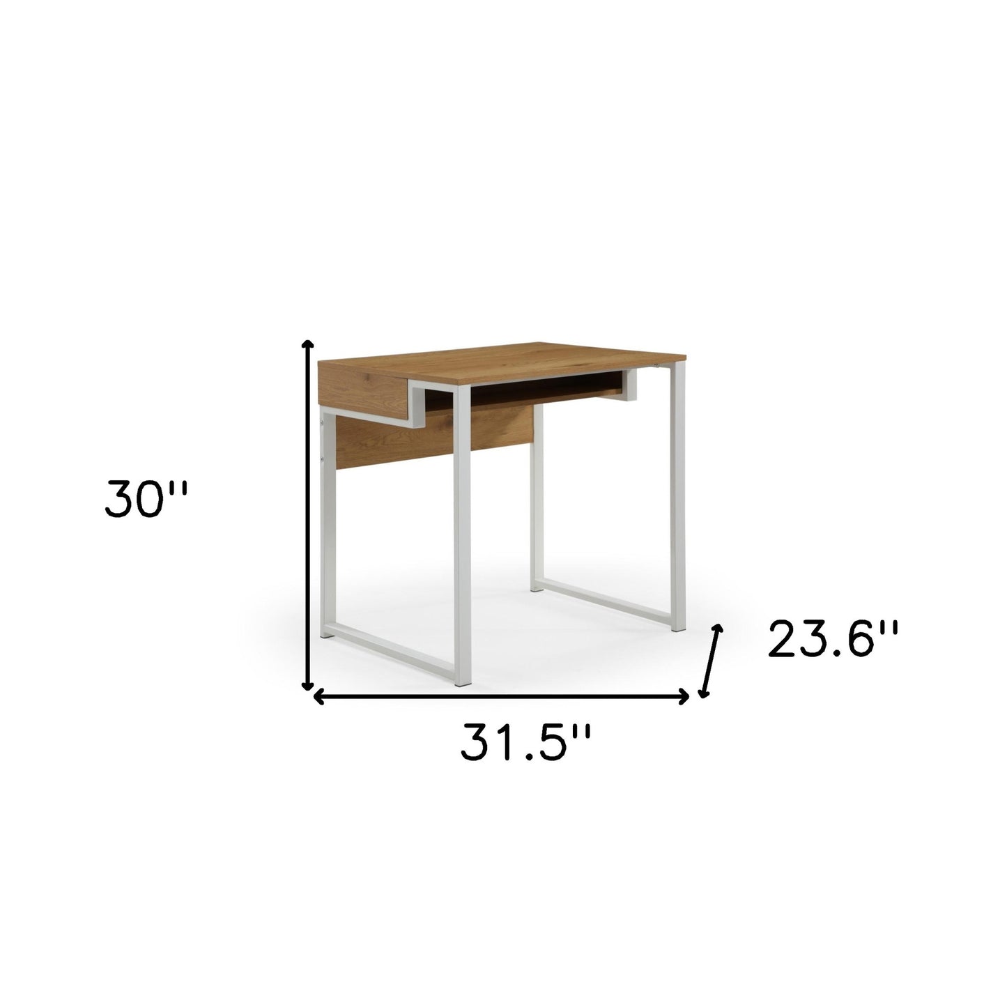 32" Natural and Black Writing Desk