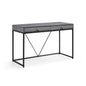 47" Gray and Black Writing Desk With Two Drawers