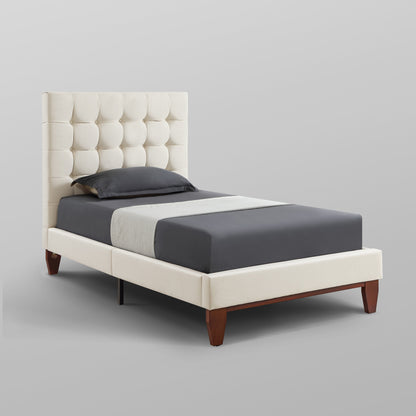 Blush Solid Wood Queen Tufted Upholstered Velvet Bed