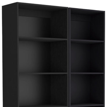 71" Black Five Tier Bookcase