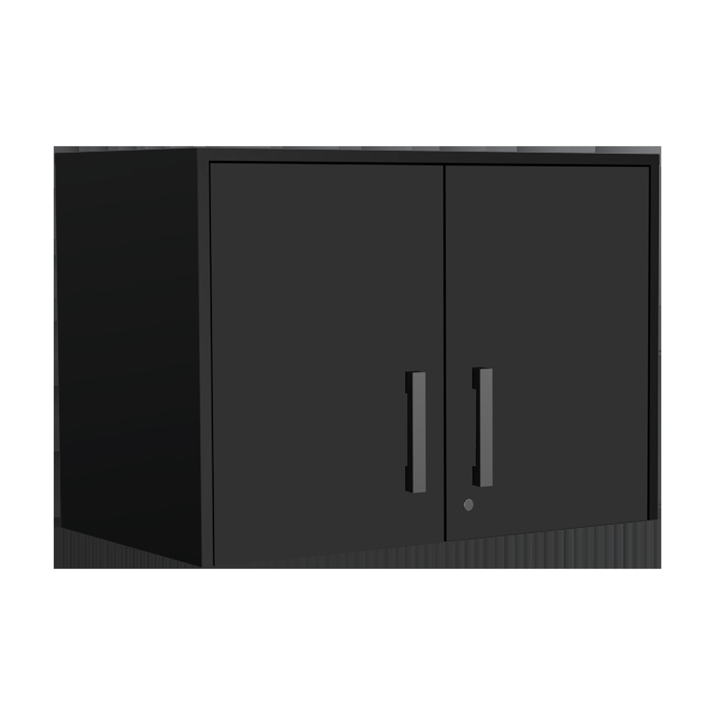 28" Black Wall mounted Accent Cabinet With Eight Shelves And Six Drawers