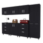 28" Black Wall mounted Accent Cabinet With Twelve Shelves And Six Drawers