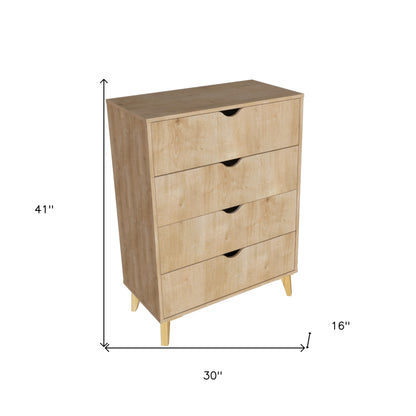 30" Natural Four Drawer Standard Chest