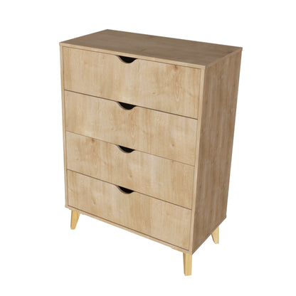 30" Natural Four Drawer Standard Chest