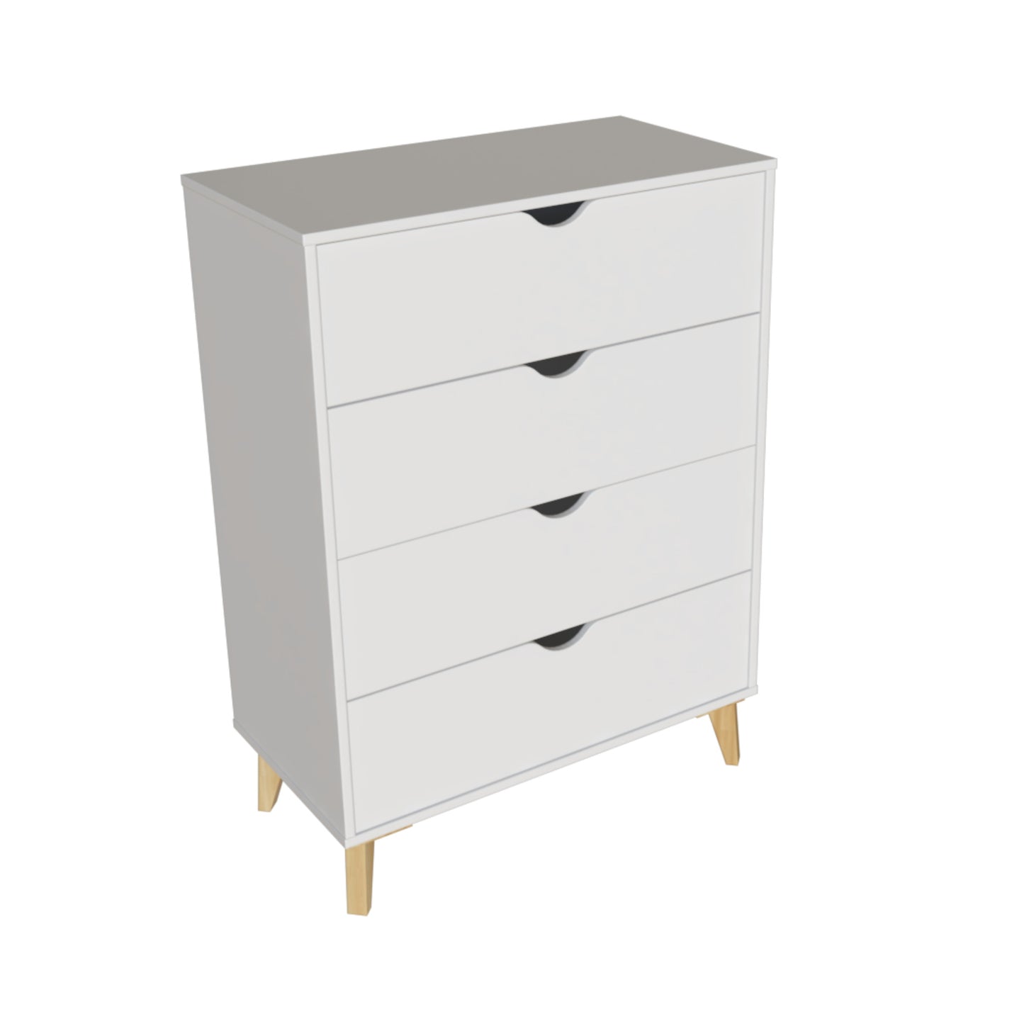 30" White Four Drawer Standard Chest