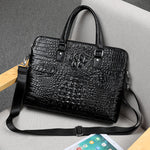 Load image into Gallery viewer, Men&#39;s New Crocodile Pattern Business Computer Bag Shoulder Briefcase
