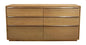 72" Natural Solid Wood Six Drawer Double Dresser