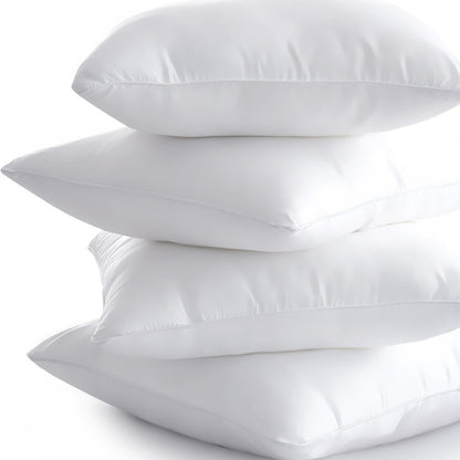 Set of Four 12" Microfiber Indoor Outdoor Throw Pillow Inserts