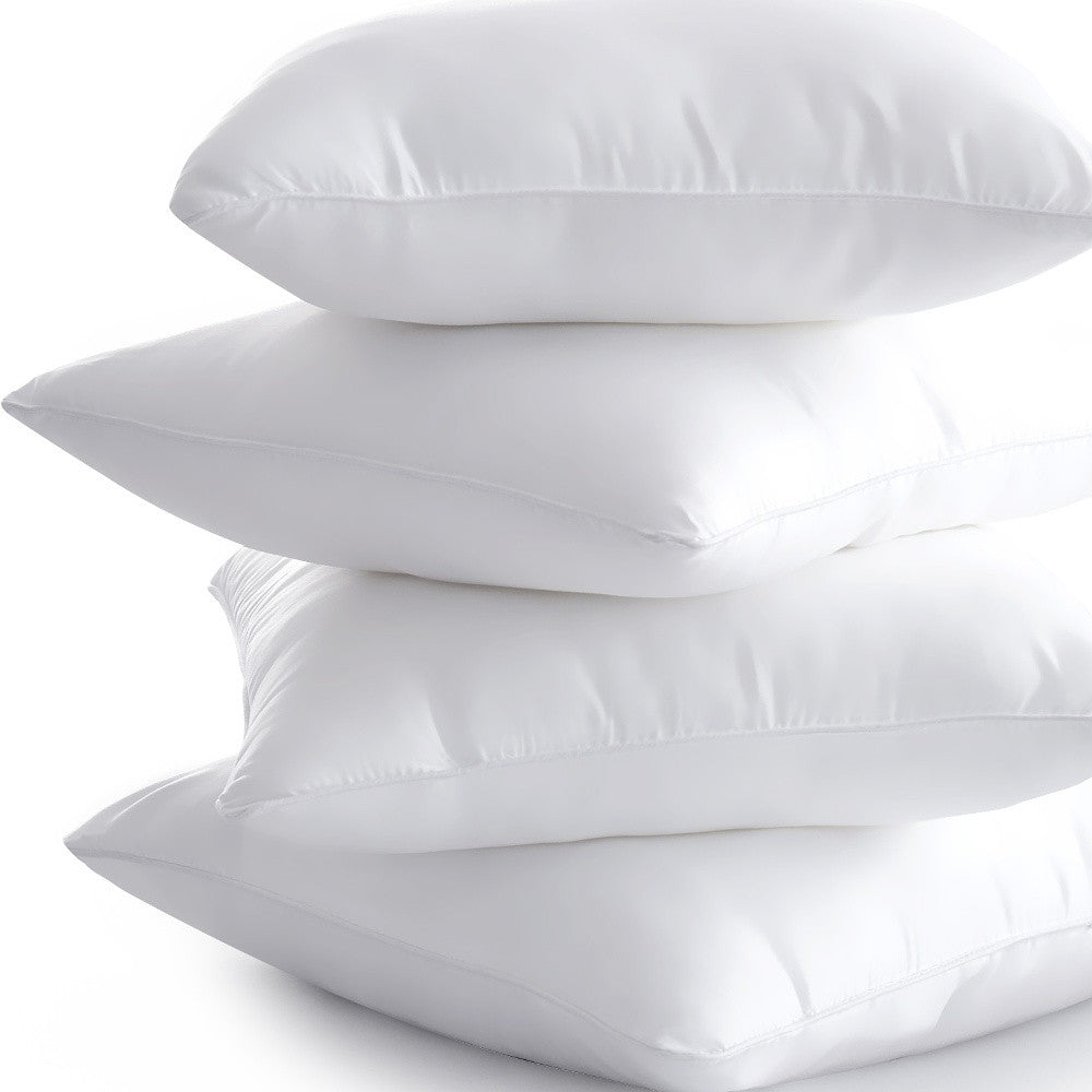 Set of Four 18" White Microfiber Throw Pillow Inserts