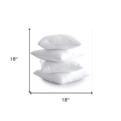 Set of Four 18" White Microfiber Throw Pillow Inserts