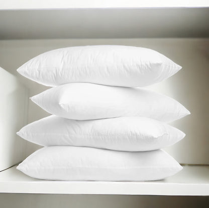 Set of Four 12" X 20" White Microfiber Throw Pillow Insert