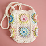 Load image into Gallery viewer, Fresh Flower Wool Crocheted Crossbody Small Hand-made Women&#39;s Bag
