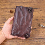 Load image into Gallery viewer, New Top Layer Cow Leather Hand-painted Old Long Wallet Man
