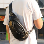 Load image into Gallery viewer, Genuine Leather Men&#39;s Chest Bag One-shoulder Leisure Sports
