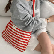 Metro Striped Canvas Shoulder Tote