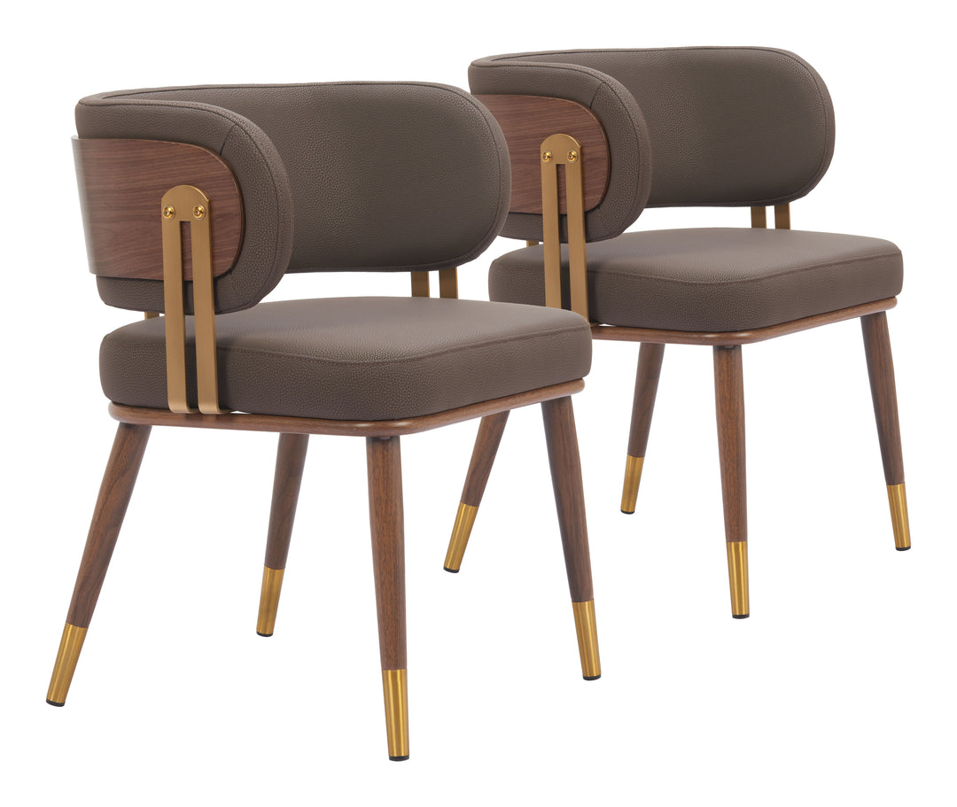 Brew Dining Chair (Set of 2) Brown & Walnut