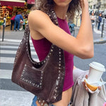 Load image into Gallery viewer, Retro Rivet Shoulder Bag
