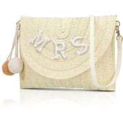 Bachelor Party Straw Shoulder English Letter Tote