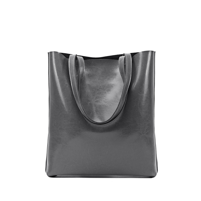 Women's Cow Leather Tote Bag Stylish And Simple