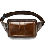 Load image into Gallery viewer, Men&#39;s First Layer Cowhide Outdoor One Shoulder Crossbody Waist Bag
