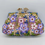 Load image into Gallery viewer, Dripping Oil Diamond Evening Bag Enamel Color Flower Clutch
